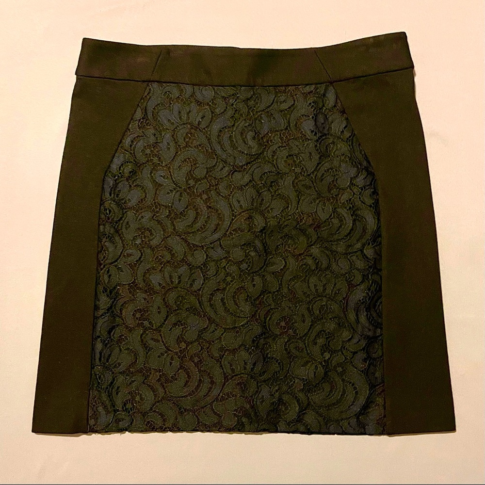 LOFT Black Lace Panel Mini Skirt